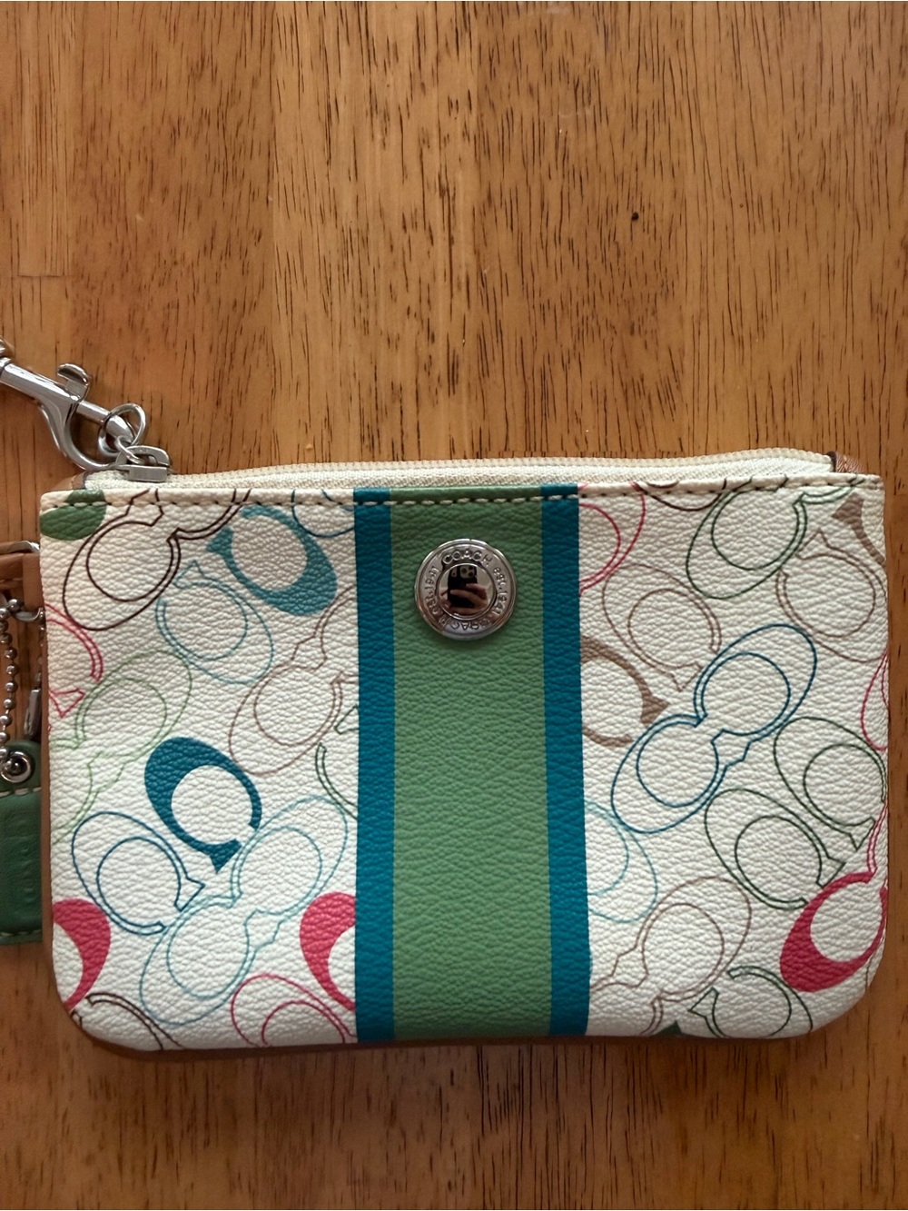 Coach Chelsea Heritage Stripe Wristlet
